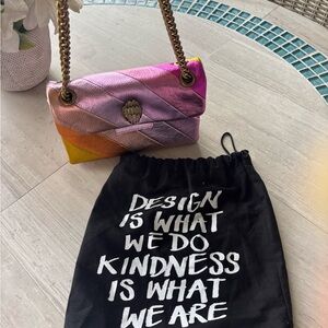 Kurt Geiger Quilted Gradient Shoulder Bag in Pink, Purple, Orange, Yellow